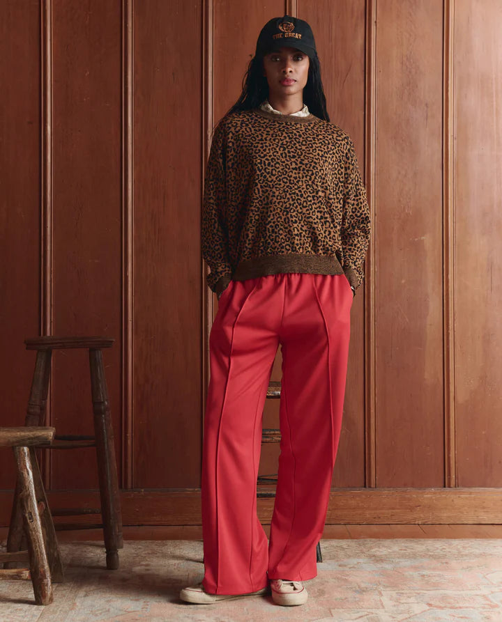 Wide Leg Track Pant, Poppy Red