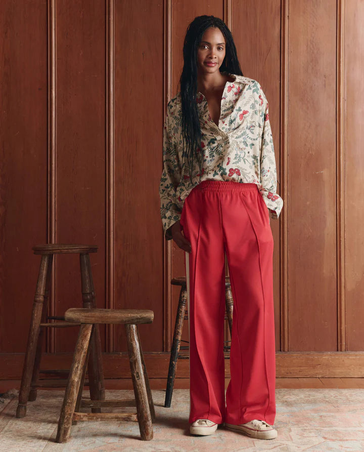 Wide Leg Track Pant, Poppy Red