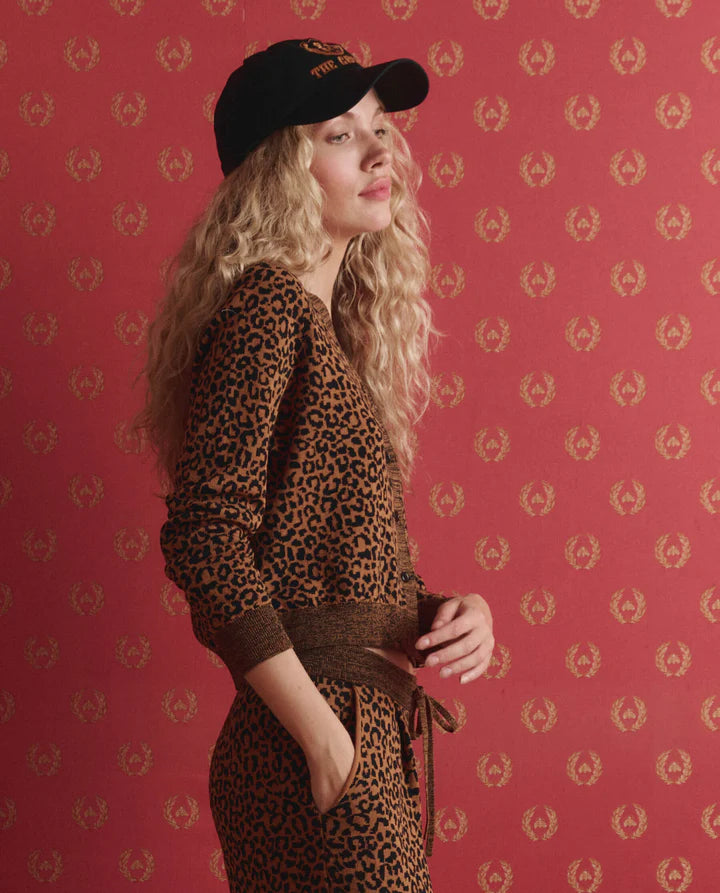 V Neck Cardigan, Leopard