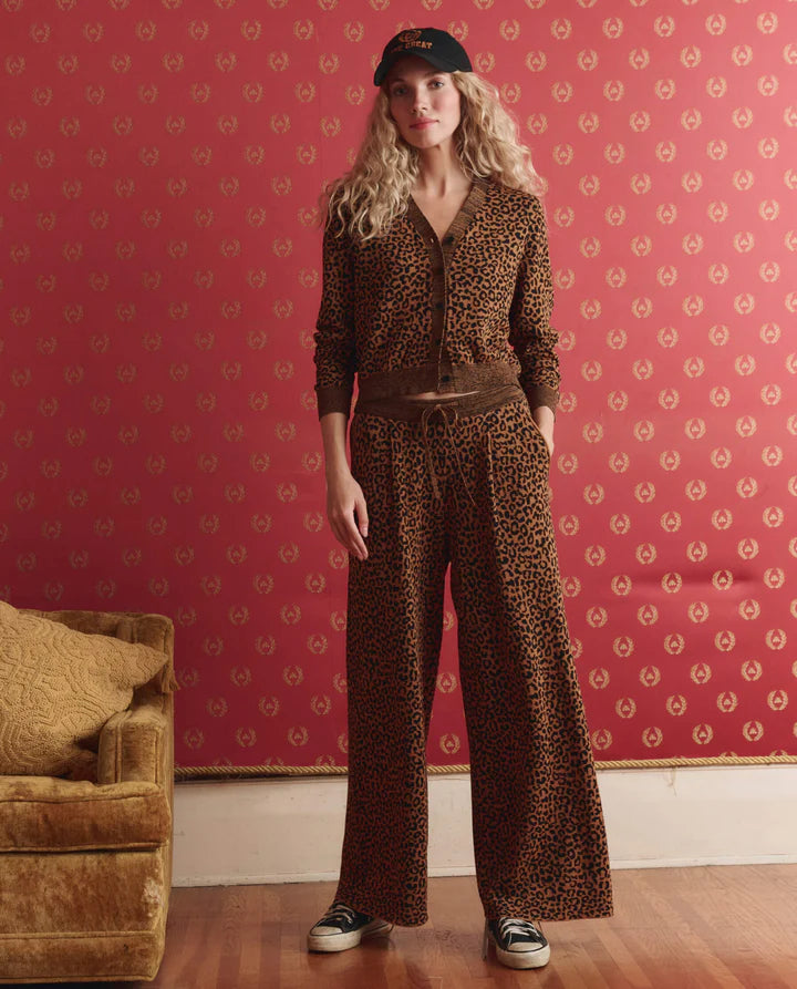 V Neck Cardigan, Leopard