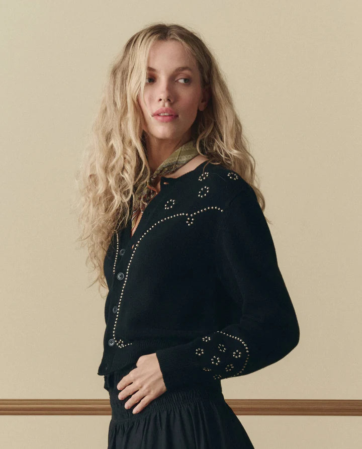 Studded Cardigan, Black