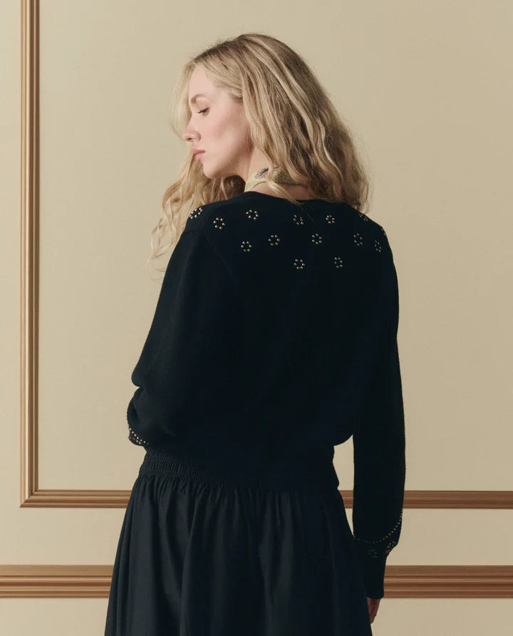 Studded Cardigan, Black