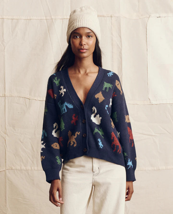 Pictograph Slouch Cardigan, Navy