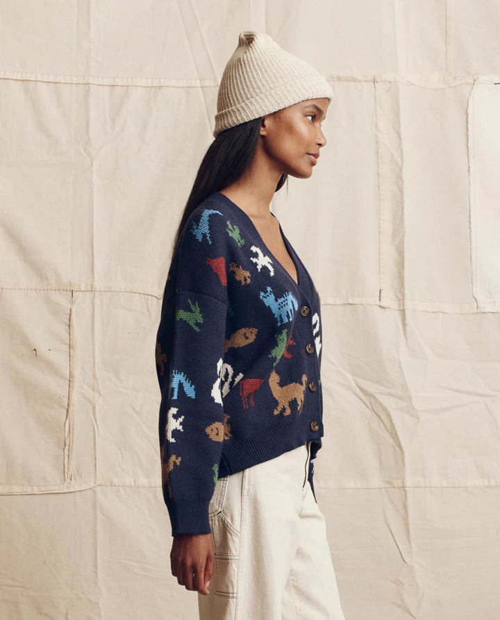 Pictograph Slouch Cardigan, Navy