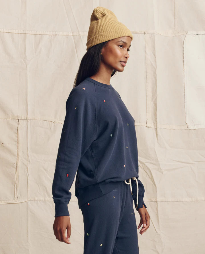 Sweatshirt, Floral Embroidery