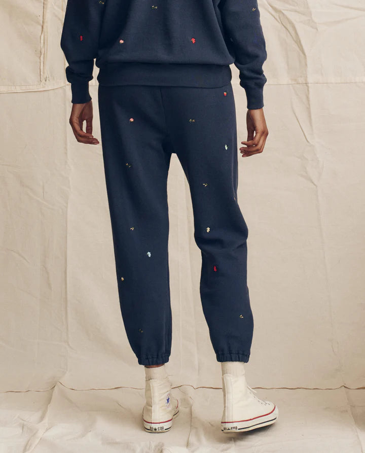 Sweatpant, Floral Embroidery