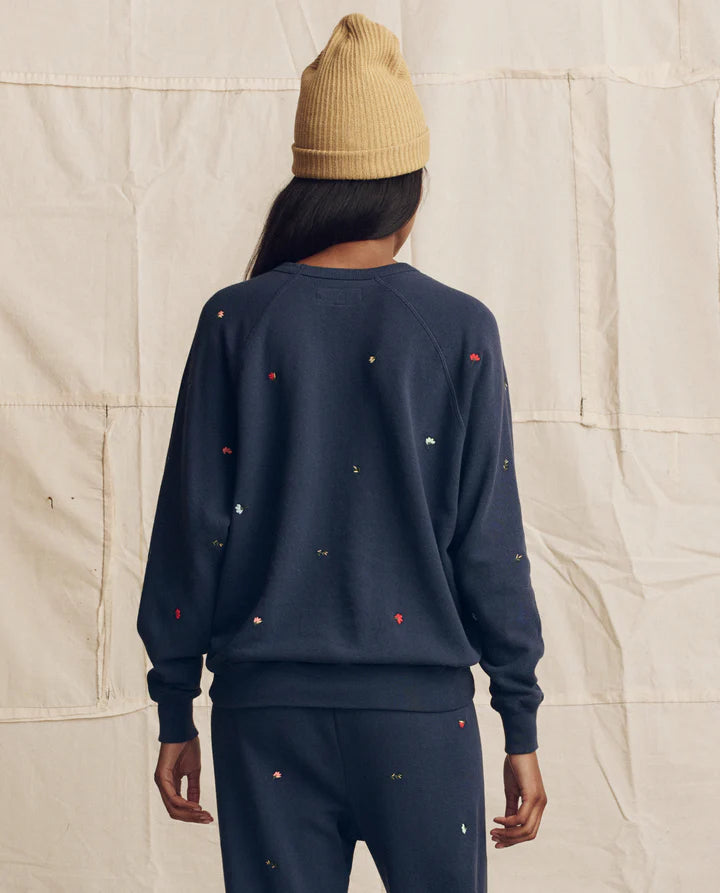 Sweatshirt, Floral Embroidery