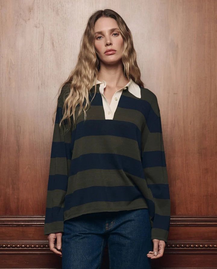 Academy Polo Sweater, Army League Stripe