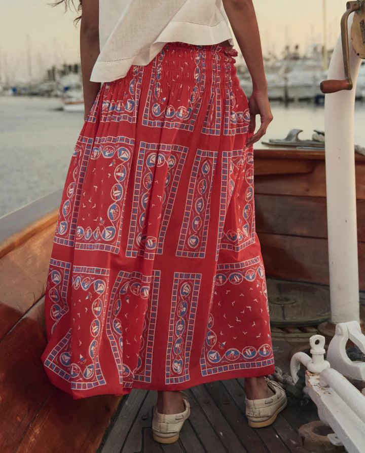 Canary Skirt, Red Sailboat Bandana