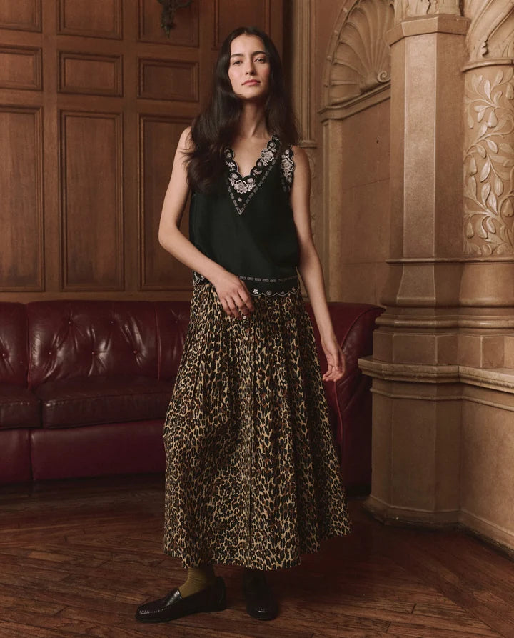 Highland Skirt, Tan Leopard