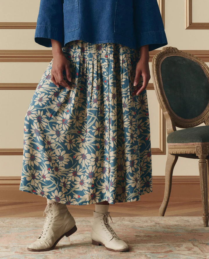 Highland Skirt, Blue Scattered Bloom
