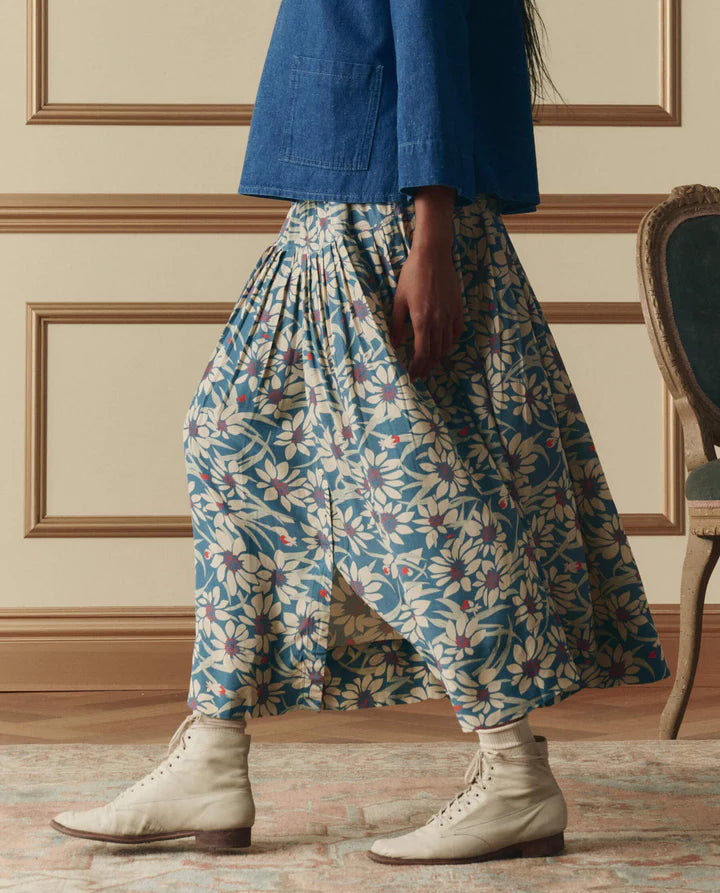 Highland Skirt, Blue Scattered Bloom
