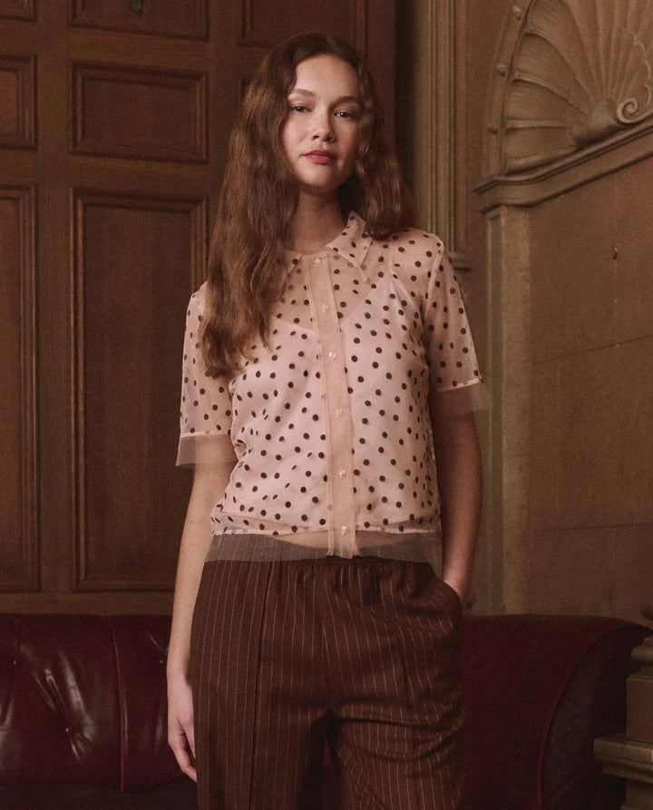 Cotillion Top, Pink Dot