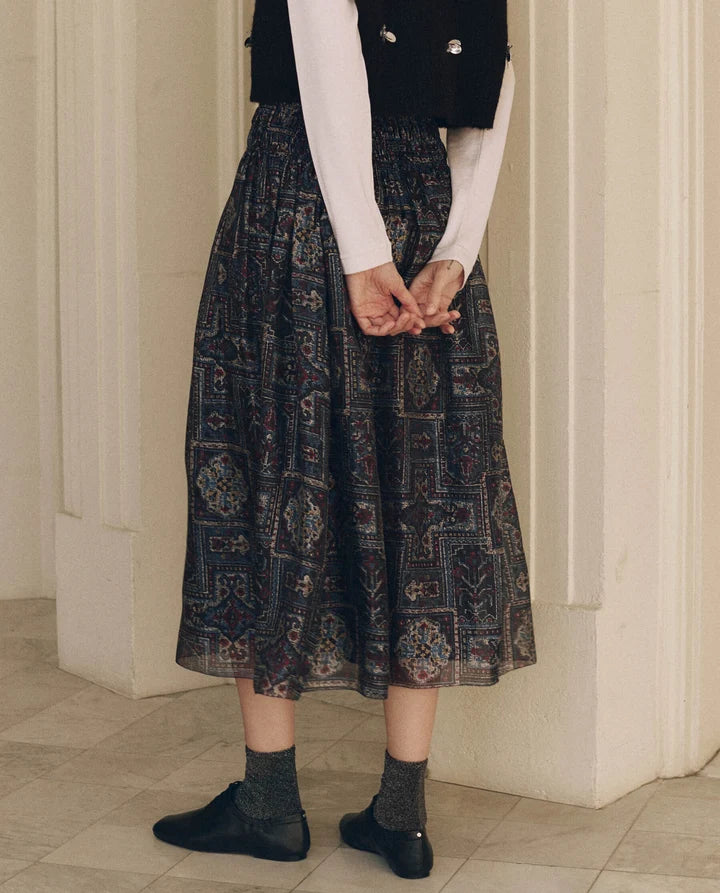Canary Skirt, Heirloom Textile Print