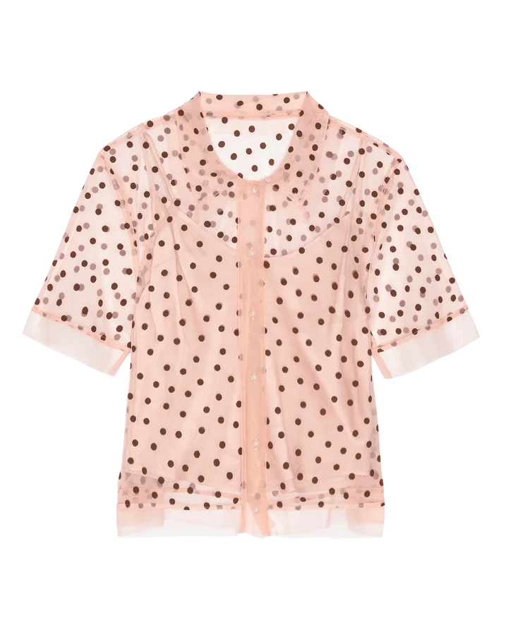 Cotillion Top, Pink Dot
