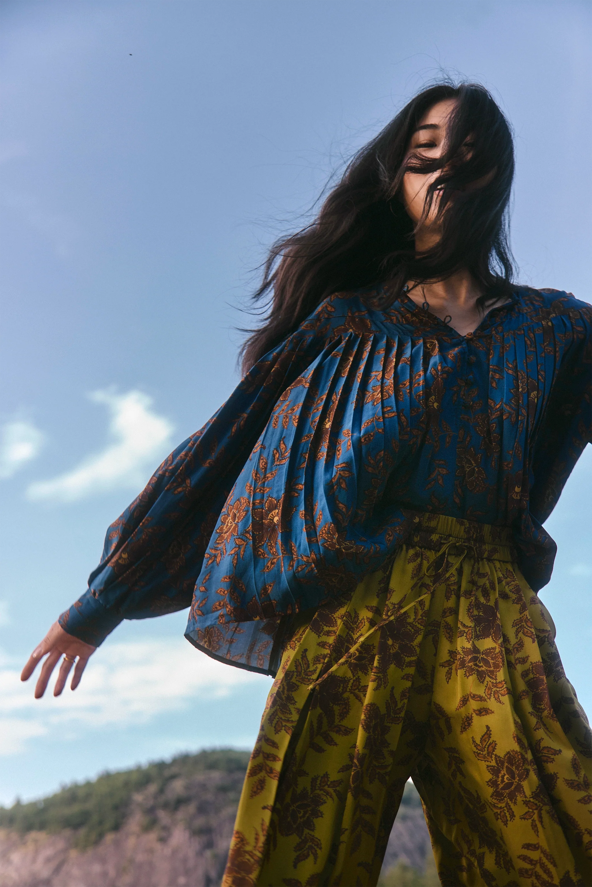 Tilda Top, Wild Vine Blue