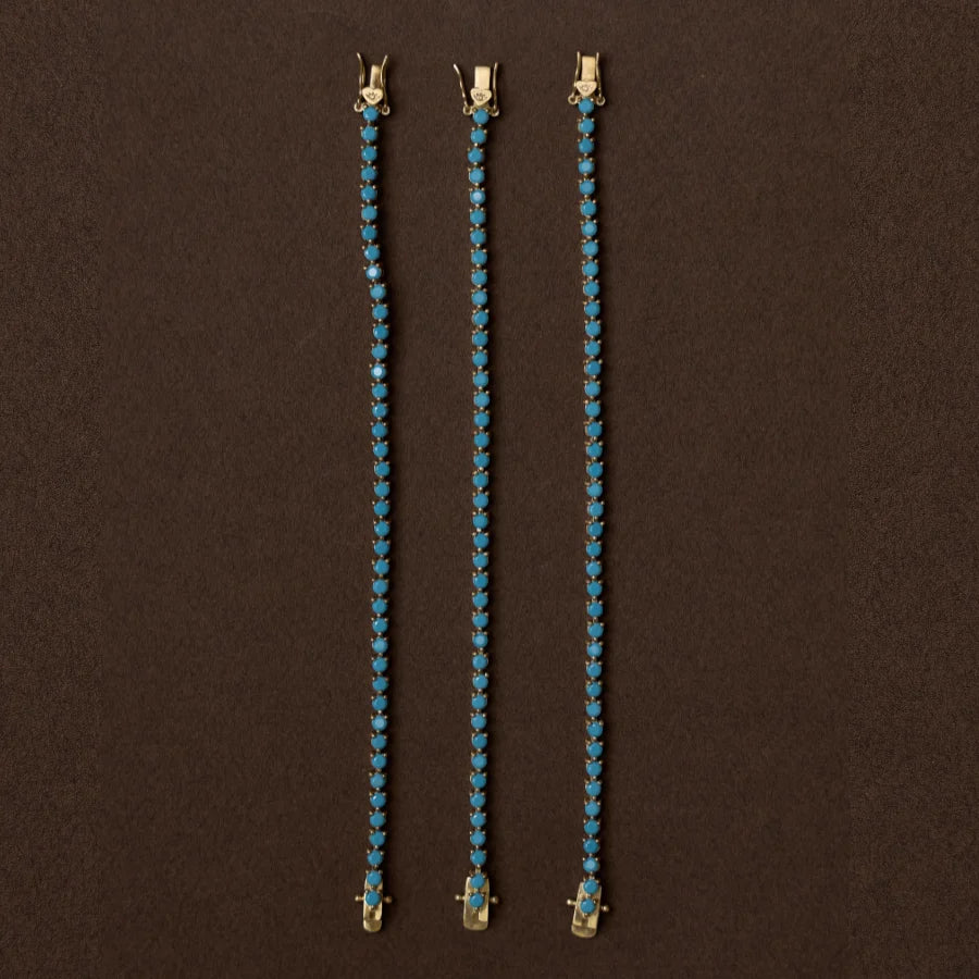 Turquoise Tennis Bracelet, 6.5"