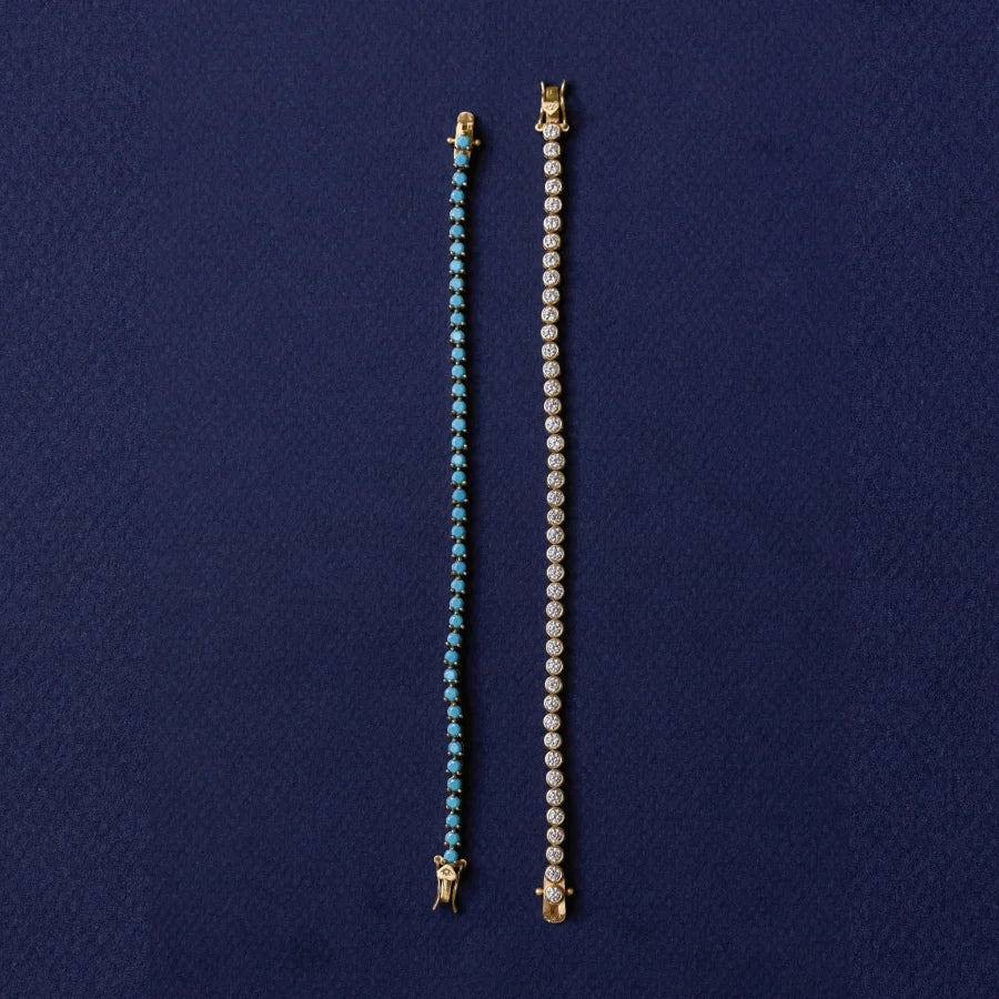 Turquoise Tennis Bracelet, 7"