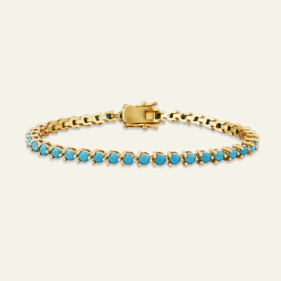 Turquoise Tennis Bracelet, 6.5"