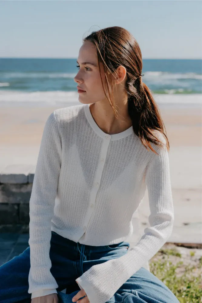 ada cardigan, white