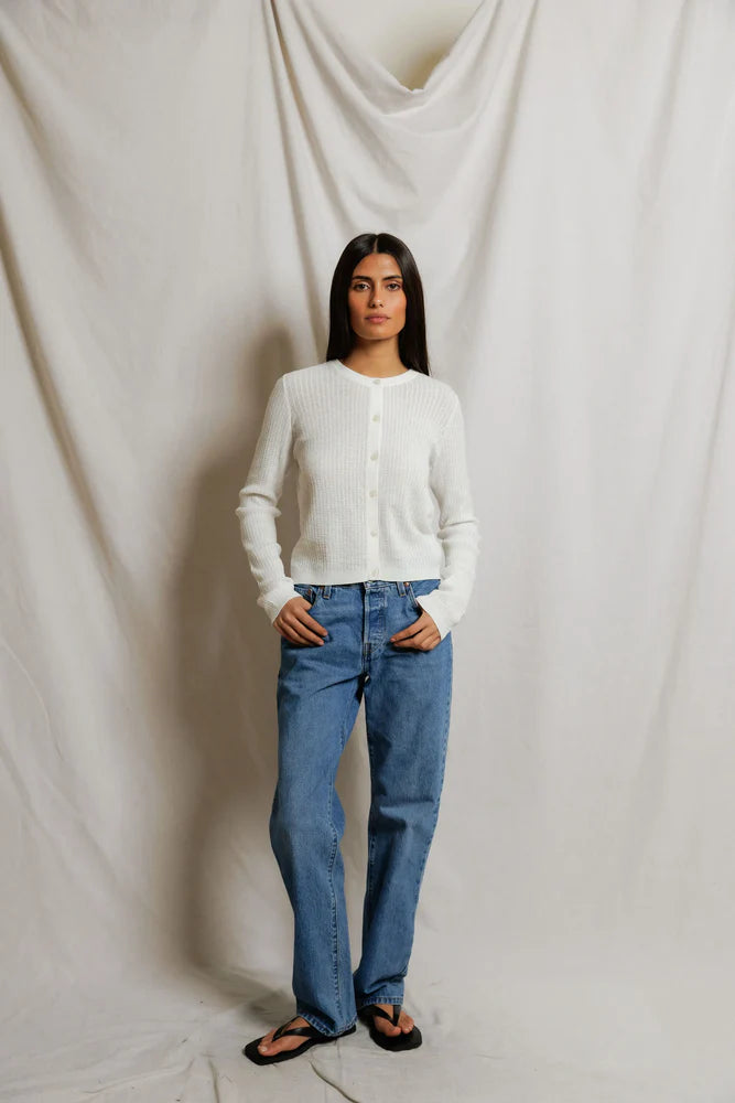 ada cardigan, white