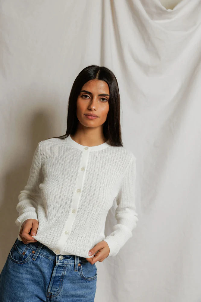 ada cardigan, white