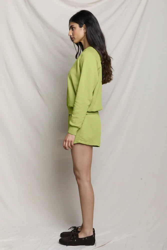 layla sweat short, chartreuse