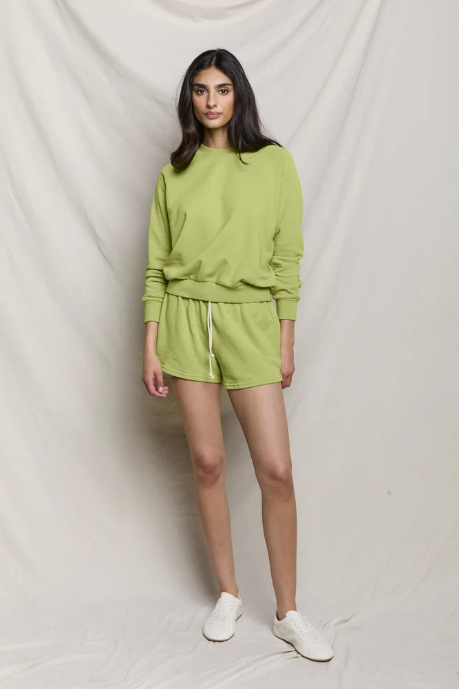 layla sweat short, chartreuse
