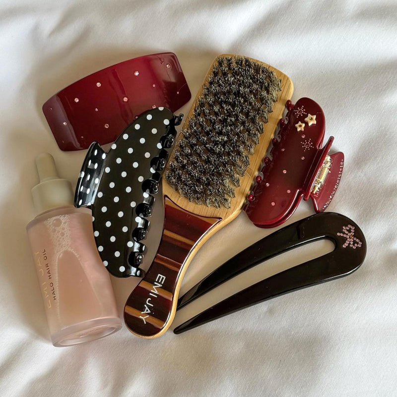Big Effing Clip in Noir Polka Dot