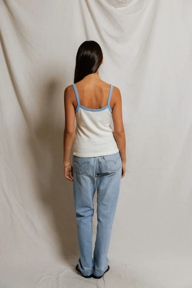 cherry tank, ivory pacific blue