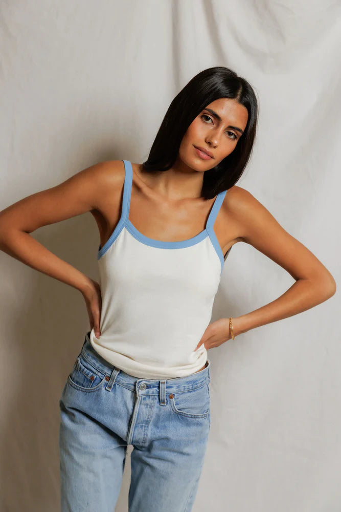 cherry tank, ivory pacific blue