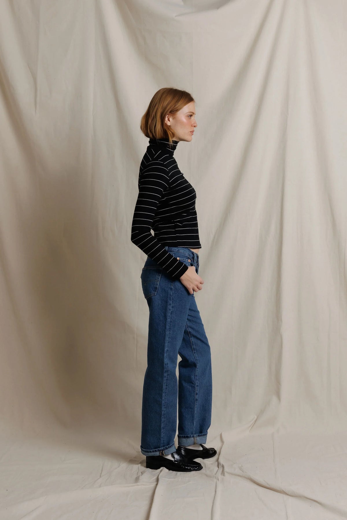 cindy turtleneck, black stripe