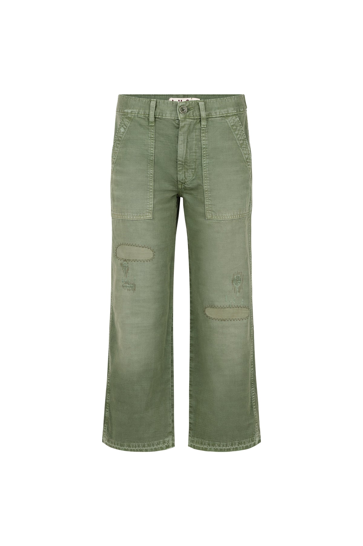 Easy Army Slouch Crop in Surplus Mended