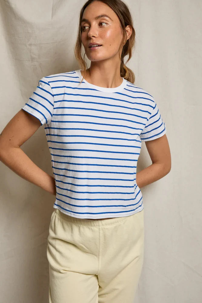 everett tee, cobalt stripe