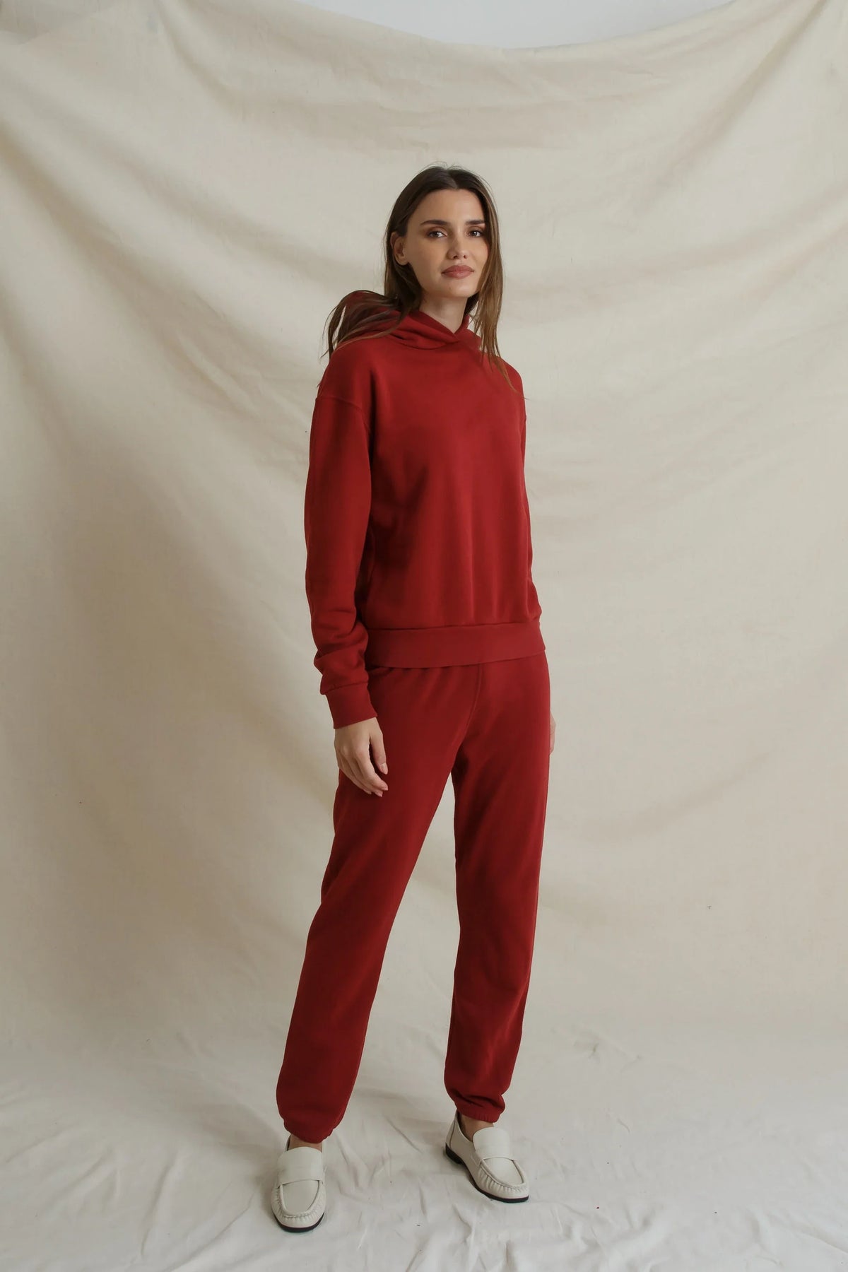 johnny sweatpant, ruby red