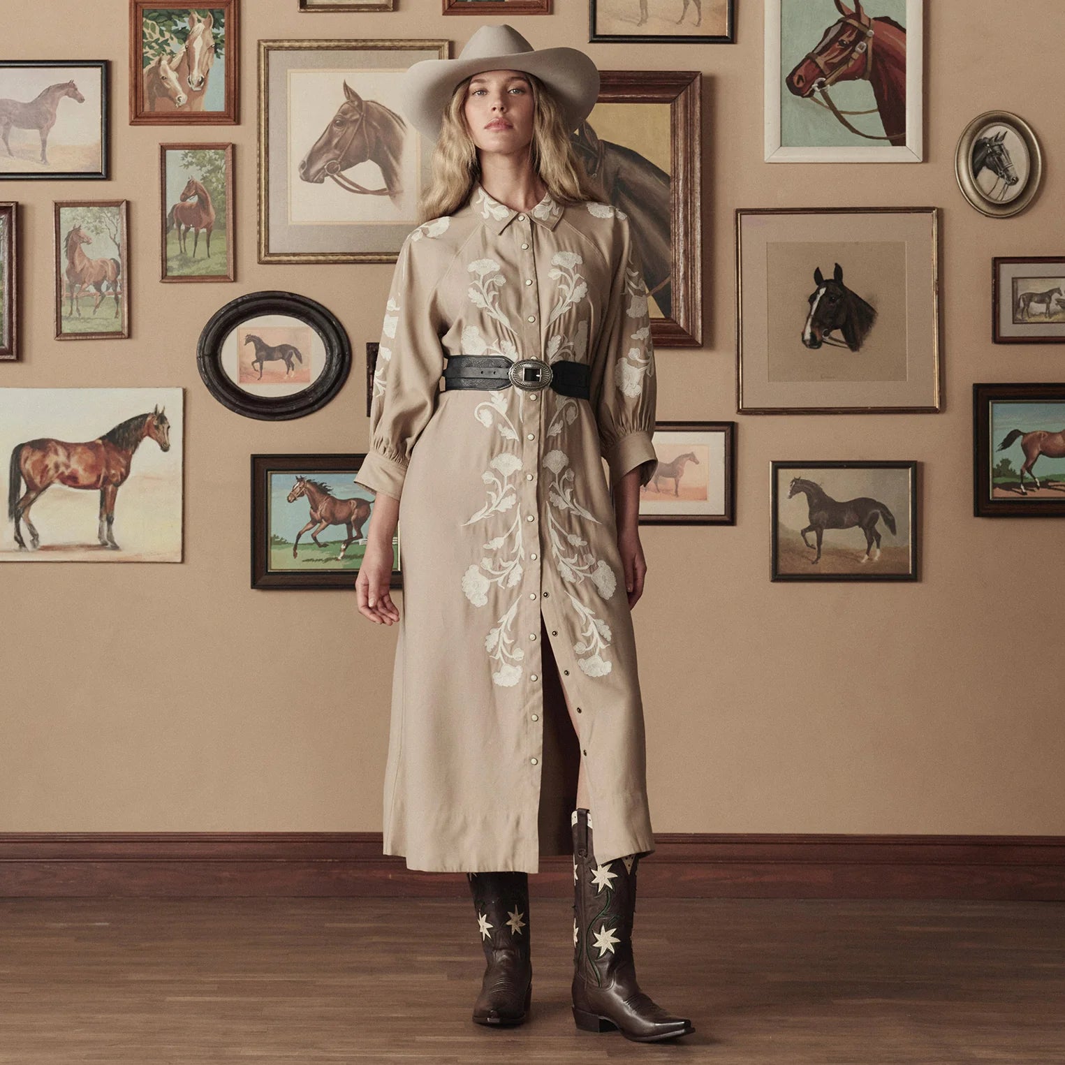 Western Embroidered Herd Dress