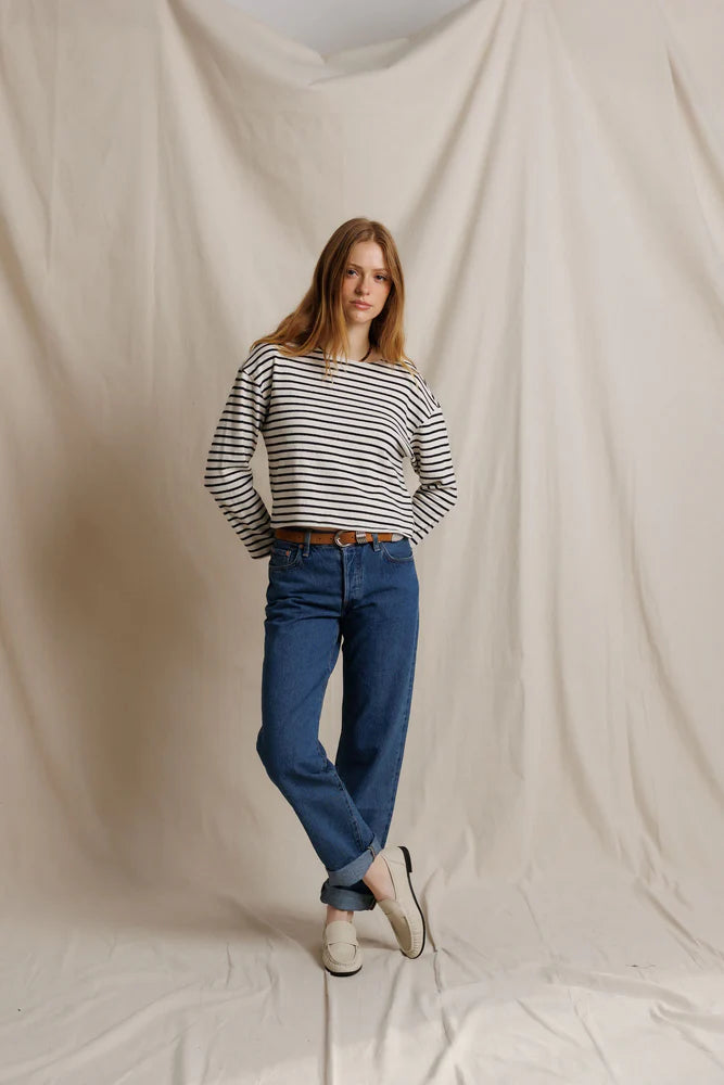jenna long sleeve, black stripe