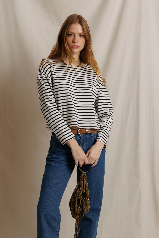 jenna long sleeve, black stripe