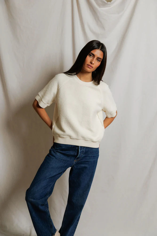 short sleeve ziggy, bright ivory