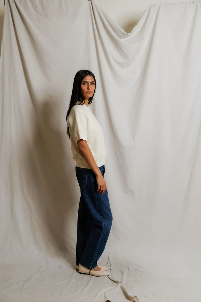 short sleeve ziggy, bright ivory
