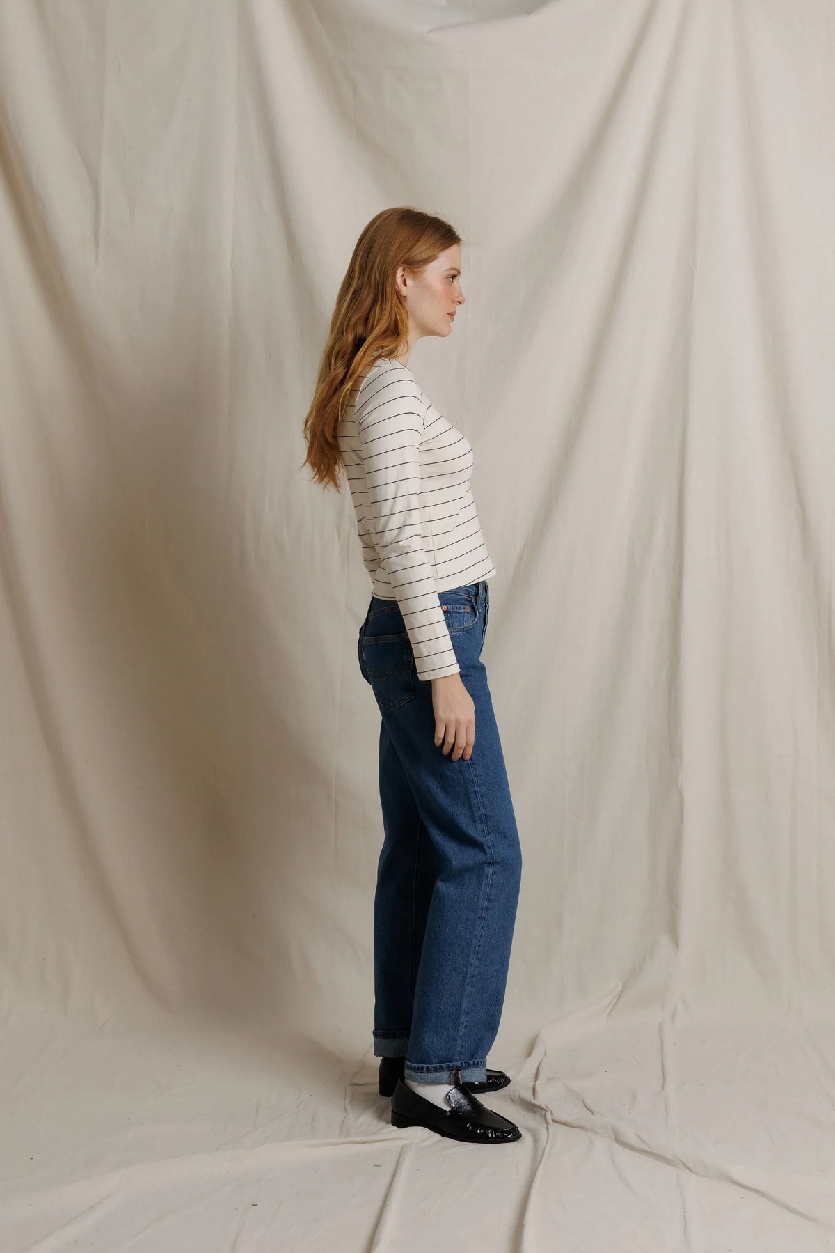 lisa long sleeve, natural stripe