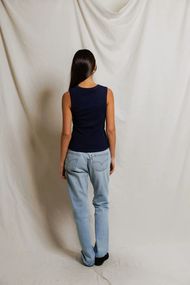 loretta tank, navy