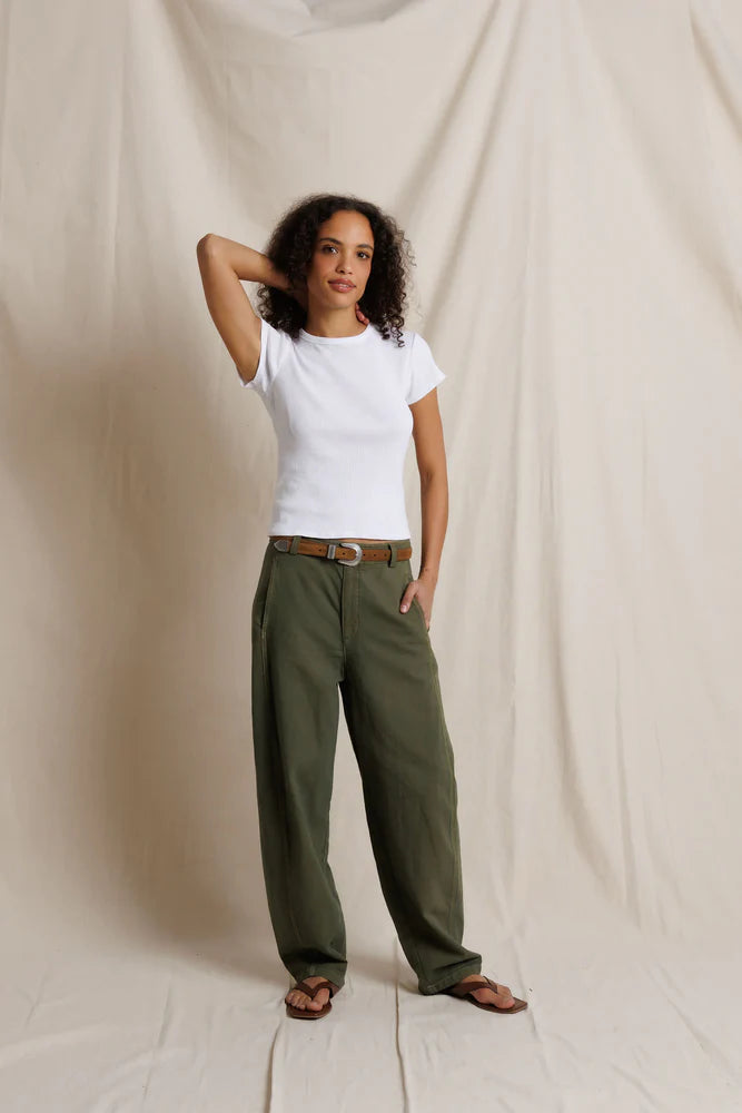 macy rib fitted tee, white