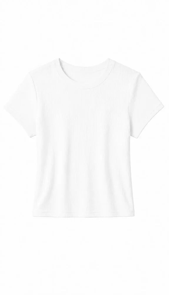 macy rib fitted tee, white