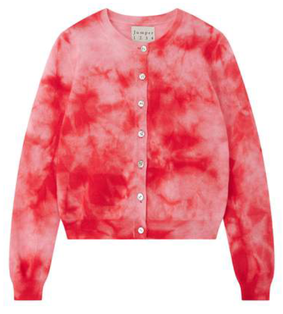 Cashmere Batik Cardigan, Marshmallow Candy