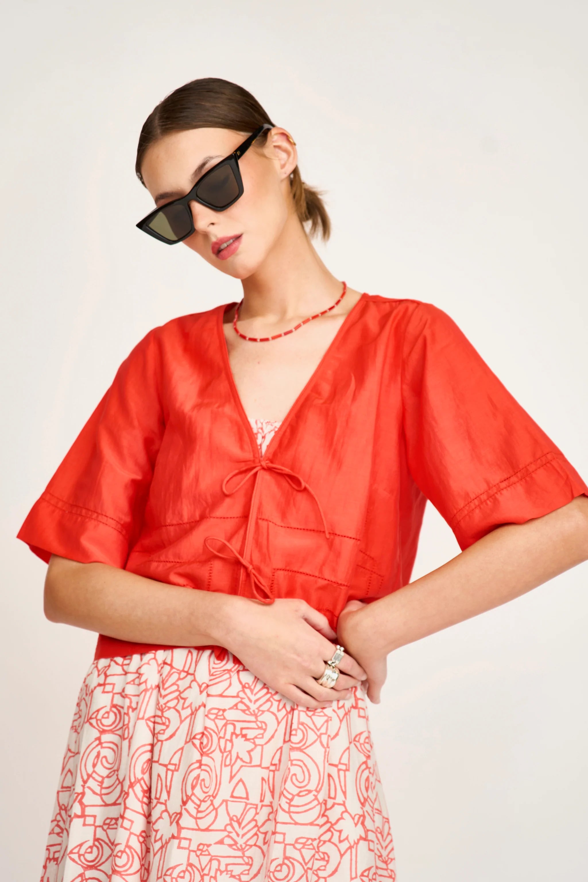 Seychelles Tie Top, Chili