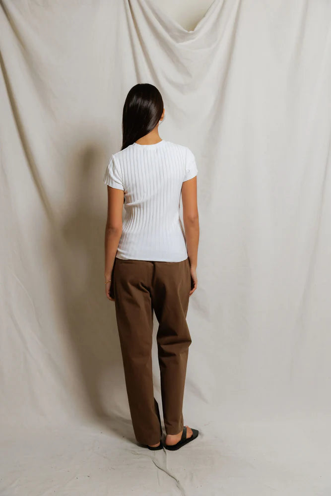 suri rib tee, white