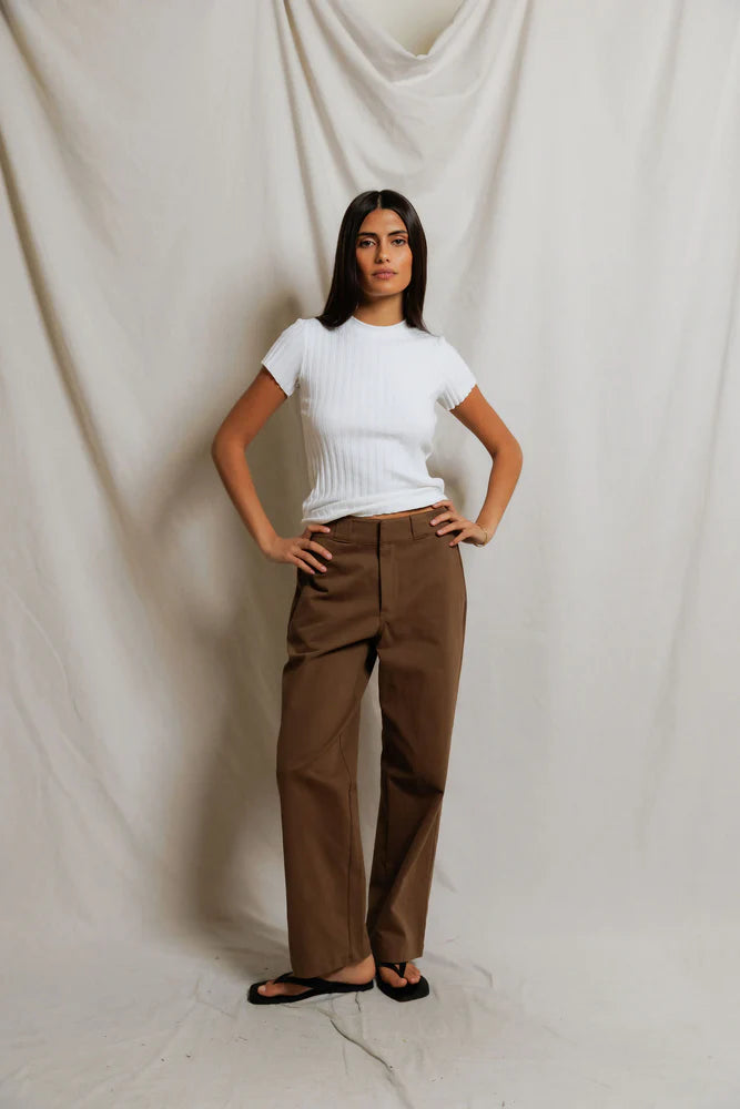 suri rib tee, white