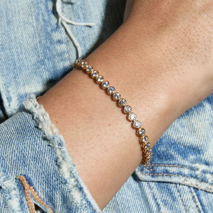 Bezel Tennis Bracelet, 7"