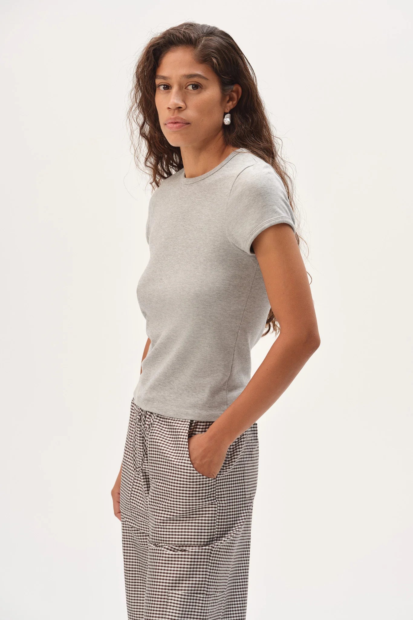 Baby Rib Baby Tee, Heather Grey